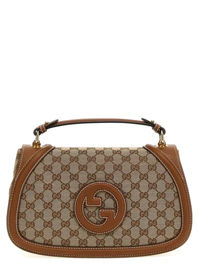 Gucci Beige Blondie Large Crossbody Bag In Brown