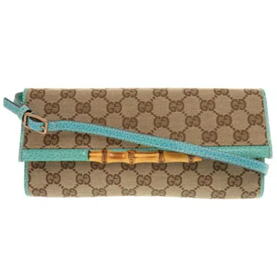 Pre-owned Gucci Beige Blue Gg Canvas Shoulder Bag ()