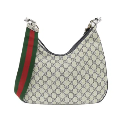 Pre-owned Gucci Beige Blue Gg Supreme Shoulder Bag ()