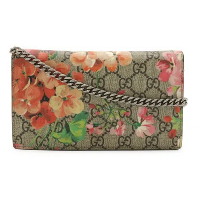 Pre-owned Gucci Beige Blue Multi-color Pink Gg Supreme Pvc Leather Clutch Bag Shoulder Bag ()