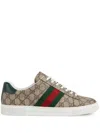 Gucci Ace Gg Supreme Canvas Sneakers In Beige