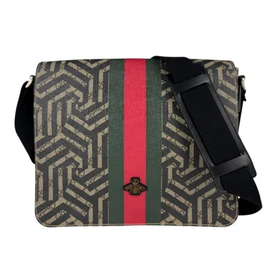 Pre-owned Gucci Beige Brown Black Gg Supreme Canvas Shoulder Bag ()