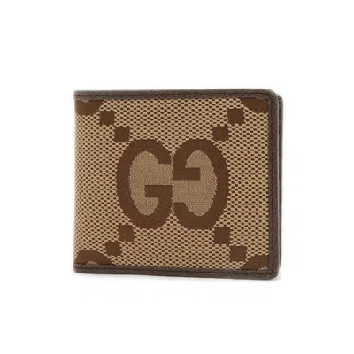 Pre-owned Gucci Beige Brown Canvas Bill Wallet (bi-fold) ()