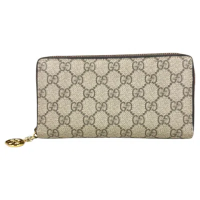 Pre-owned Gucci Beige Brown Canvas Coin Purse/coin Case ()