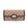 Gucci Beige Brown Canvas Leather Long Wallet (bi-fold) In Beige, Brown