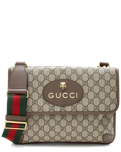 Gucci Beige, Brown Coated Canvas, Leather & Nylon Neo Vintage Medium Messenger  (authentic Pre-loved