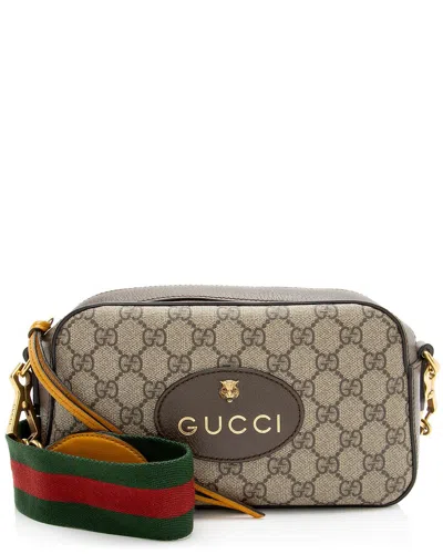 Pre-owned Gucci Beige, Brown Coated Canvas, Leather, Nylon Neo Vintage Messenger  (authentic Pre-loved)