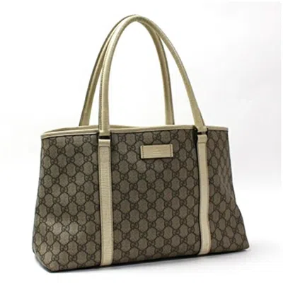 Pre-owned Gucci Beige Brown Dark Brown Leather Tote Bag ()
