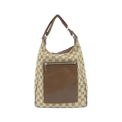 Pre-owned Gucci Beige Brown Gg Canvas Leather Shoulder Bag () In Multi