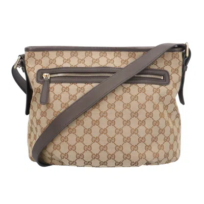Pre-owned Gucci Beige Brown Gg Canvas Leather Shoulder Bag () In Multi