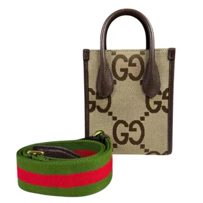 Pre-owned Gucci Beige Brown Gg Canvas Leather Shoulder Bag () In Multi