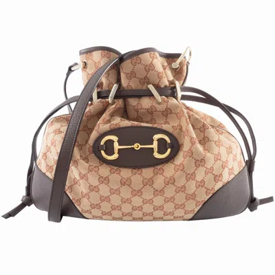 Pre-owned Gucci Beige Brown Gg Canvas Leather Shoulder Bag () In Multi