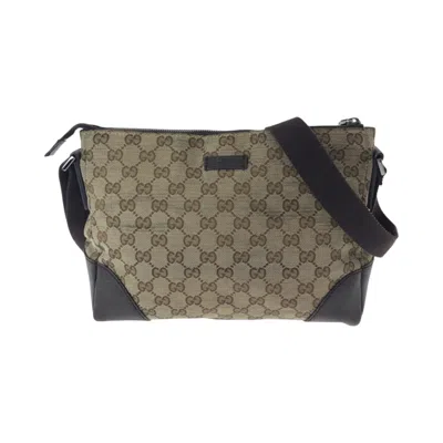 Pre-owned Gucci Beige Brown Gg Canvas Pochette Shoulder Bag ()