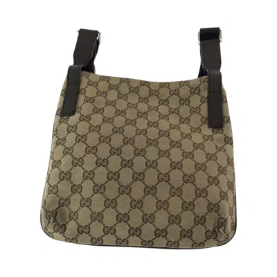 Pre-owned Gucci Beige Brown Gg Canvas Pochette Shoulder Bag ()