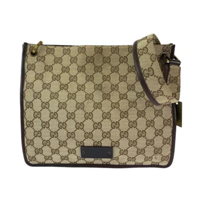 Pre-owned Gucci Beige Brown Gg Canvas Pochette Shoulder Bag ()