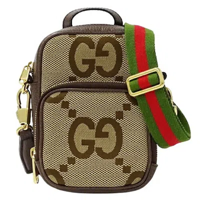 Pre-owned Gucci Beige Brown Gg Canvas Shoulder Bag () In Beige, Brown