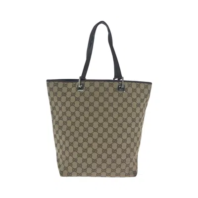 Pre-owned Gucci Beige Brown Gg Canvas Shoulder Bag Tote Bag ()