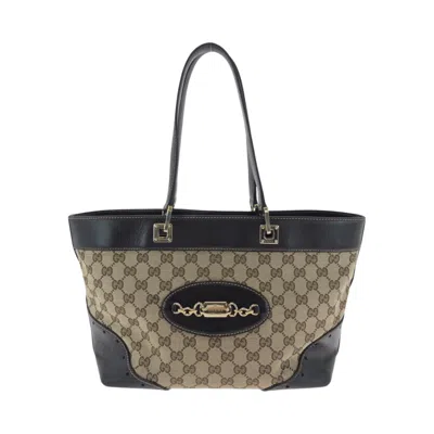 Pre-owned Gucci Beige Brown Gg Canvas Shoulder Bag Tote Bag ()