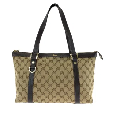 Pre-owned Gucci Beige Brown Gg Canvas Shoulder Bag Tote Bag ()