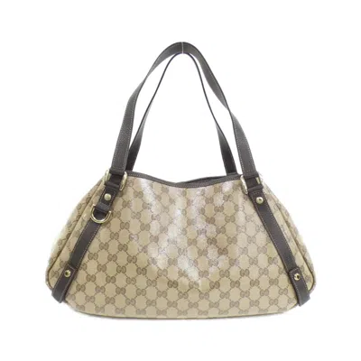 Pre-owned Gucci Beige Brown Gg Crystal Shoulder Bag ()