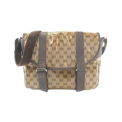Pre-owned Gucci Beige Brown Gg Crystal Shoulder Bag () In Multi