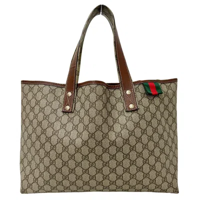 Pre-owned Gucci Beige Brown Gg Plus Shoulder Bag Tote Bag ()