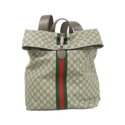 Pre-owned Gucci Beige Brown Gg Supreme Backpack () In Beige, Brown