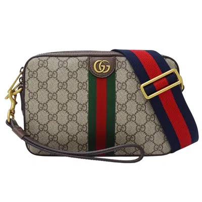 Pre-owned Gucci Beige Brown Gg Supreme Canvas Clutch Bag Shoulder Bag () In Multi