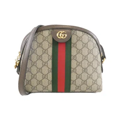 Pre-owned Gucci Beige Brown Gg Supreme Canvas Leather Shoulder Bag () In Multi