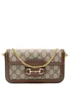 Gucci Beige Gg Supreme Canvas Chain Horsebit 1955 Small Shoulder Bag  (authentic Pre-loved) In Multi