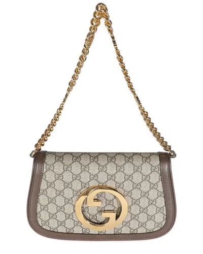 GUCCI GUCCI BEIGE, BROWN GG SUPREME COATED CANVAS, BLONDIE SHOULDER BAG (AUTHENTIC  PRE-LOVED)