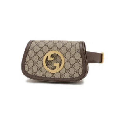 Pre-owned Gucci Beige Brown Gg Supreme Fanny Pack Sling Bag ()