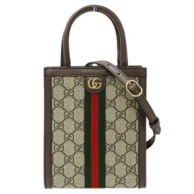 Pre-owned Gucci Beige Brown Gg Supreme Handbag Shoulder Bag ()