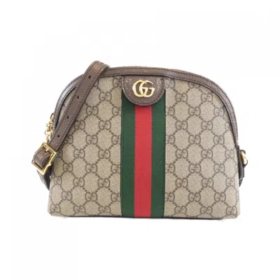 Pre-owned Gucci Beige Brown Gg Supreme Leather Shoulder Bag () In Multi