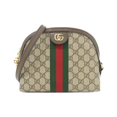 Pre-owned Gucci Beige Brown Gg Supreme Leather Shoulder Bag () In Multi