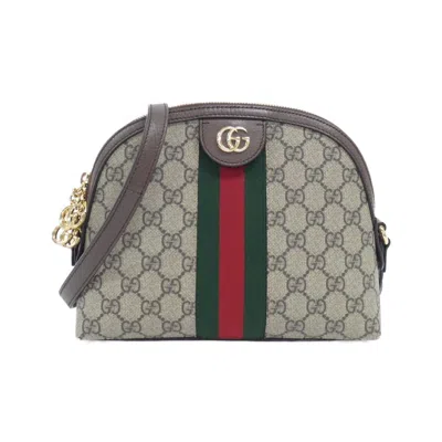 Pre-owned Gucci Beige Brown Gg Supreme Leather Shoulder Bag () In Multi