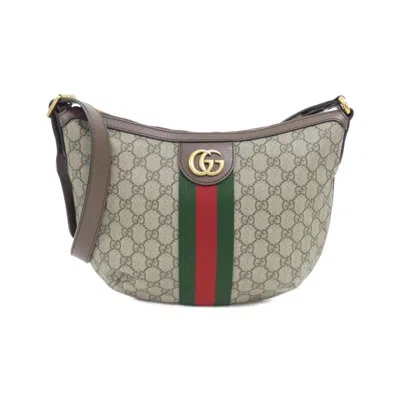 Pre-owned Gucci Beige Brown Gg Supreme Shoulder Bag ()