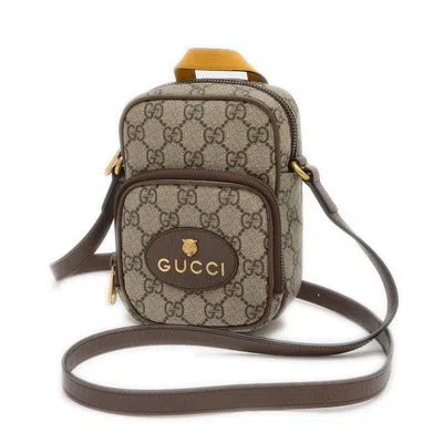 Pre-owned Gucci Beige Brown Gg Supreme Shoulder Bag ()