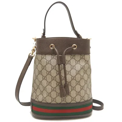 Pre-owned Gucci Beige Brown Gg Supreme Shoulder Bag ()