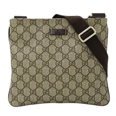 Pre-owned Gucci Beige Brown Gg Supreme Shoulder Bag () In Beige, Brown