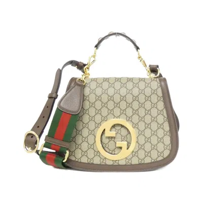 Pre-owned Gucci Beige Brown Gg Supreme Shoulder Bag () In Multi