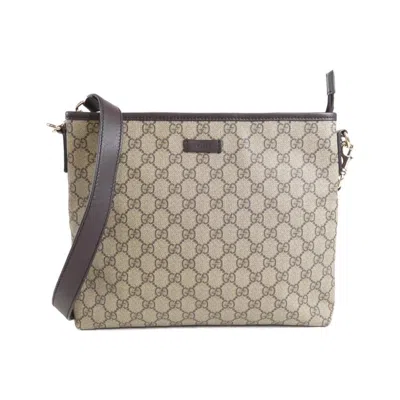 Pre-owned Gucci Beige Brown Gg Supreme Shoulder Bag () In Multi
