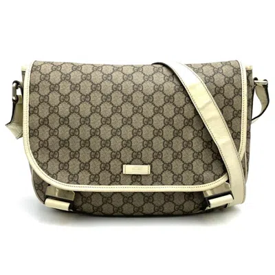 Pre-owned Gucci Beige Brown Gg Supreme Shoulder Bag () In Multi