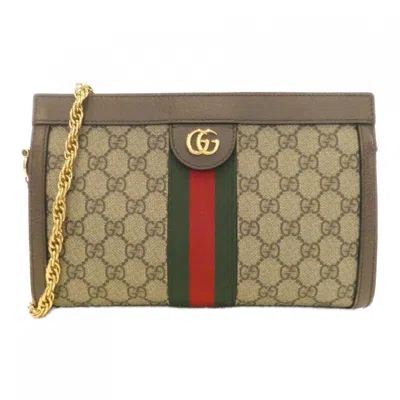 Pre-owned Gucci Beige Brown Gg Supreme Shoulder Bag () In Multi