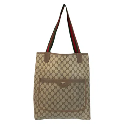 Pre-owned Gucci Beige Brown Gg Supreme Shoulder Bag Tote Bag ()