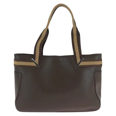 Pre-owned Gucci Beige Brown Leather Shoulder Bag Tote Bag ()