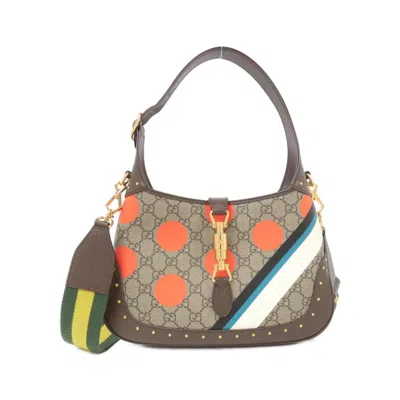 Pre-owned Gucci Beige Brown Multi-color Gg Supreme Shoulder Bag ()
