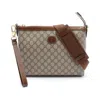 Gucci Beige Brown Pvc Leather Messenger Bag Shoulder Bag In Beige, Brown
