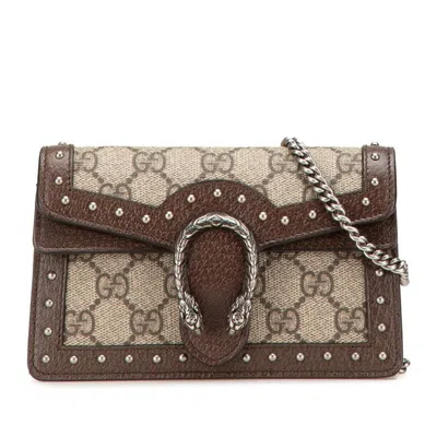 Pre-owned Gucci Beige Brown Pvc Leather Shoulder Bag ()