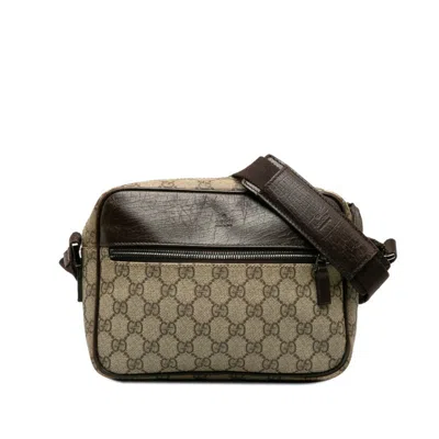 Pre-owned Gucci Beige Brown Pvc Leather Shoulder Bag ()